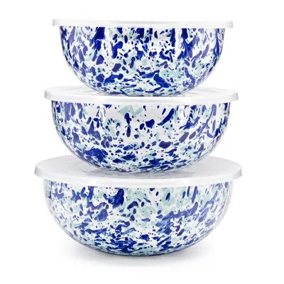 Golden Rabbit Ocean Mixing Bowls In Blue;teal