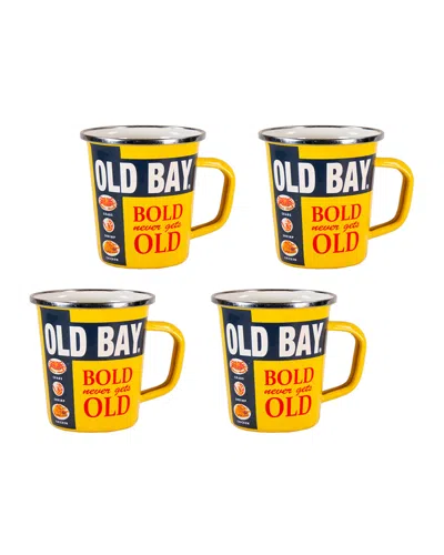 Golden Rabbit Old Bay Latte Mugs, Set Of 4 In Yellow