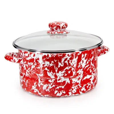 Golden Rabbit Red Swirl 6 Qt. Stock Pot
