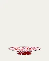 Golden Rabbit Red Swirl Cake Plate