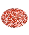 Golden Rabbit Red Swirl Enamelware Collection 16" X 12" Oval Platter In Red