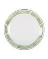 Golden Rabbit Scallop Enamelware Dinner Plates, Set Of 4 In Green