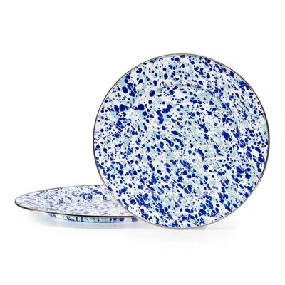 Golden Rabbit Set Of 2 Ocean Chargers In Blue