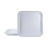 Golden Rabbit Set Of 2 Solid Black Square Trays In Solid White Textured