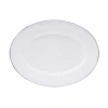 Golden Rabbit Solid Black Oval Platter In Solid White Textured