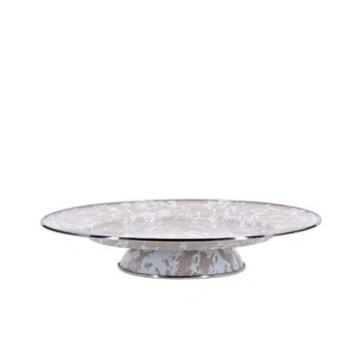 Golden Rabbit Solid Red Cake Plate In Taupe Swirl