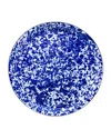 Golden Rabbit Swirl 20" Large Round Tray In Blue