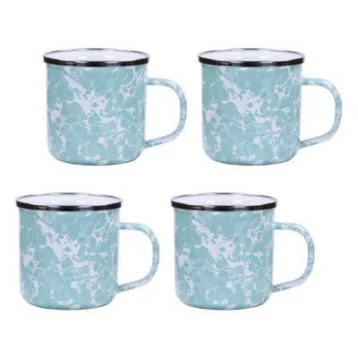 Golden Rabbit Swirl Adult Mugs In Sea Glass