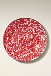 Golden Rabbit Swirl Enamel Dinner Plate In Red
