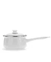 Golden Rabbit Swirl Enamelware Collection 5 Cup Sauce Pan In White