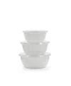 Golden Rabbit Swirl Enamelware Collection Nesting Bowls, Set Of 3 In White