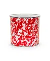 Golden Rabbit Swirl Enamelware Collection Utensil Holder In Red
