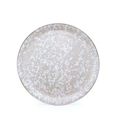 Golden Rabbit Taupe Swirl Large Platter In Beige;tan