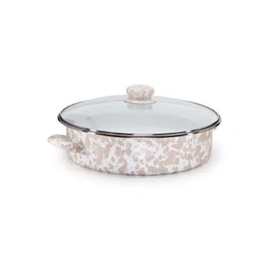 Golden Rabbit Taupe Swirl Large Saute Pan In Pink