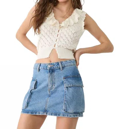 Golden Raegan Cargo Skirt In Denim In Multi