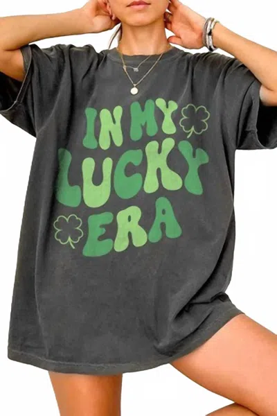 Golden Rose Co In My Lucky Era St. Patrick's Day Tee In Grey In Gray