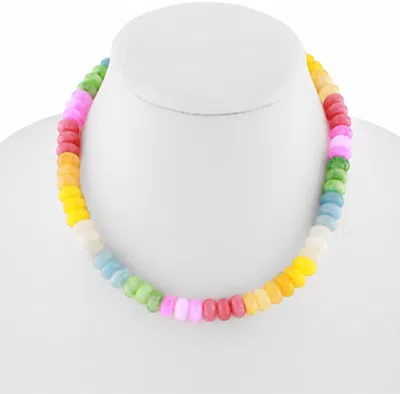 Golden Stella Women's Pastel Stone Necklace In Multicolor In Green