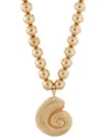 Golden Stella Women's Sea Shell Necklace In Gold In Gold