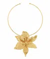 Golden Stella Women's Textured Flower Wire Open Choker In Gold In Gold