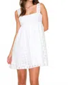 Golden Sunday Plaid Babydoll Dress In White In White