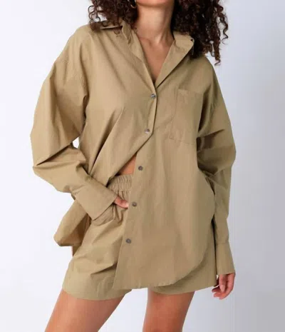 Golden Thea Top In Olive In Green
