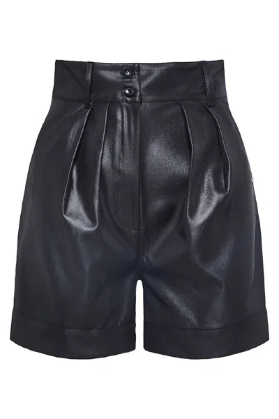 Golden Women's Selena Faux Leather Long Shorts In Black