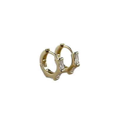 Goldfi Women's Baguette Clicker Hoop Earrings In Crystal In Gold