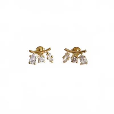 Goldfi Women's Cubic Zirconia 3-shapes Stud Earrings In Gold