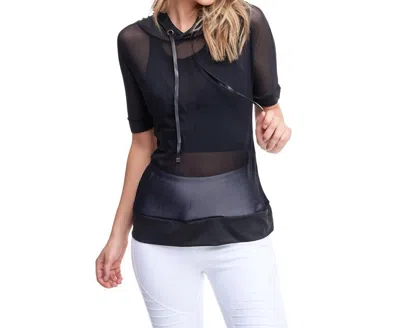 Goldhaus Breeze Short-sleeve Hoodie In Black