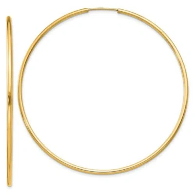 Pre-owned Goldia 14k 1.5mm Polished Round Endless Hoop Earrings In Yellow
