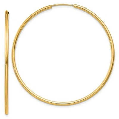 Pre-owned Goldia 14k 1.5mm Polished Round Endless Hoop Earrings In Yellow