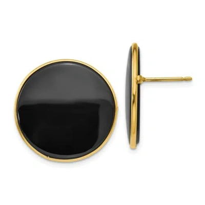 Pre-owned Goldia 14k Black Onyx Earrings In Yellow