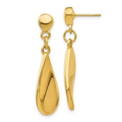 Pre-owned Goldia 14k Tear Drop Dangle Post Earrings In Yellow