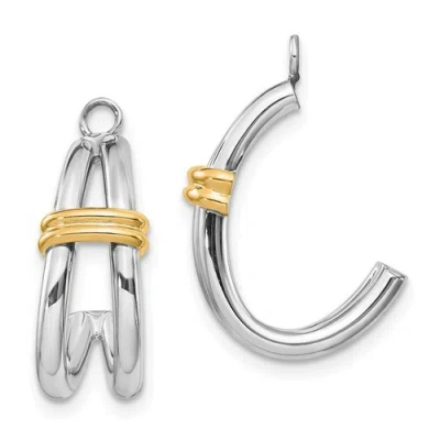 Pre-owned Goldia 14k Two-tone J Hoop Earring Jackets In Gold