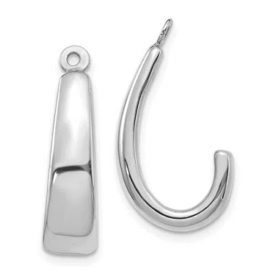 Pre-owned Goldia 14k White Gold J Hoop Earring Jackets