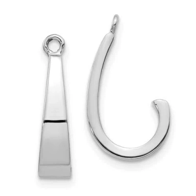 Pre-owned Goldia 14k White Gold J Hoop Earrings Jackets