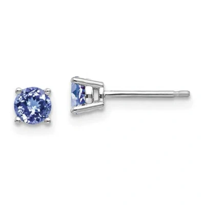 Pre-owned Goldia 14k White Gold Tanzanite Post Earrings