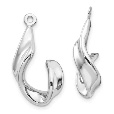 Pre-owned Goldia 14k White Gold Twisted J Earring Jackets
