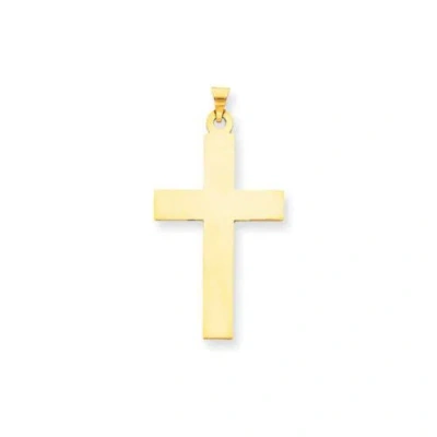 Pre-owned Goldia 14k Yellow Gold Polished Engraveable Latin Cross Christianity Religious Charm