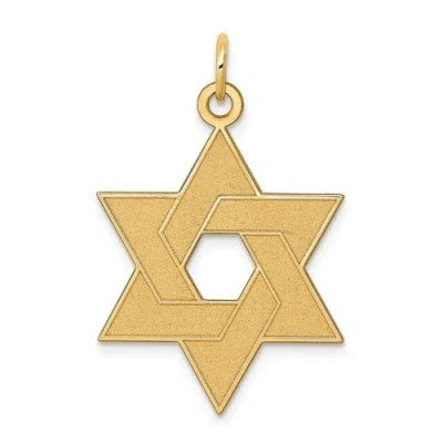Pre-owned Goldia 14k Yellow Gold Polished Laser Designed Star Of David Jewish Religious Charm