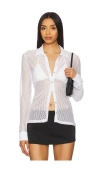 Goldie All Fishnet Shirt In White
