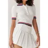 Goldie Byrd Knit Polo In White