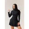 Goldie Byrd Long Sleeve Zip Front Bodysuit In Black