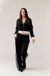Goldie Byrd Velour Track Pants In Black