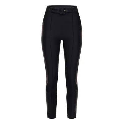 GOLDIE BYRD WOMEN'S BELTED HYBRID PANTS - BLACK