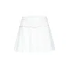 Goldie Byrd Belted Pleated Skirt In White