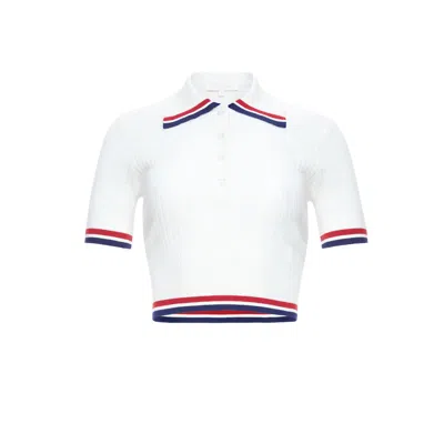 GOLDIE BYRD WOMEN'S KNIT POLO - WHITE