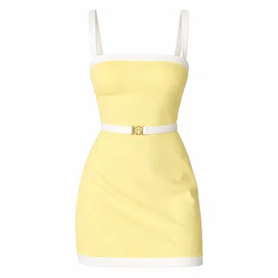 Goldie Byrd Belted Cami Dress In Yellow