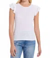 Goldie Celeste Ruffle Sleeve Tee In White In White