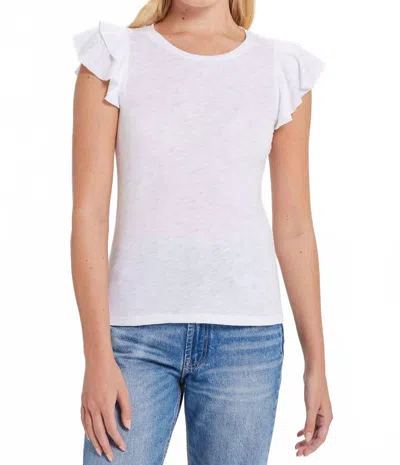 Goldie Celeste Ruffle Sleeve Tee In White